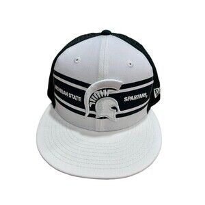 Michigan State Spartans New Era 9FIFTY Snapback Trucker Hat White Black NCAA Cap